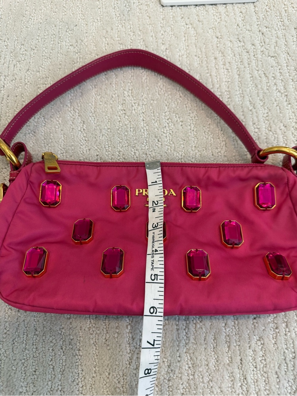 Prada Tessuto nylon jeweled crystal y2k shoulder bag - Picture 15 of 17